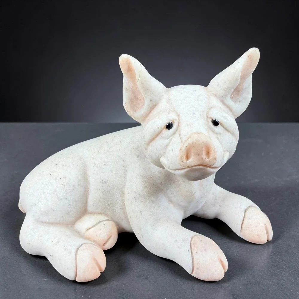 Second Nature Design Quarry Critters Pickle Pig Figurine Faux Stone‎ 2000 Figure